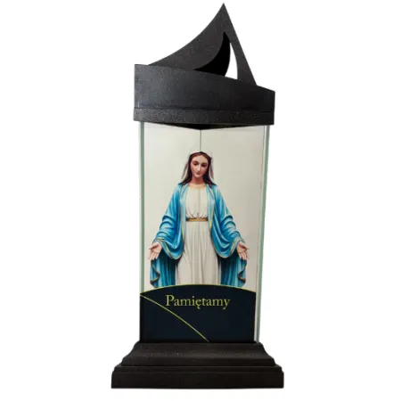 2173-kapliczka szklana z Maryją przód 1 sztuka