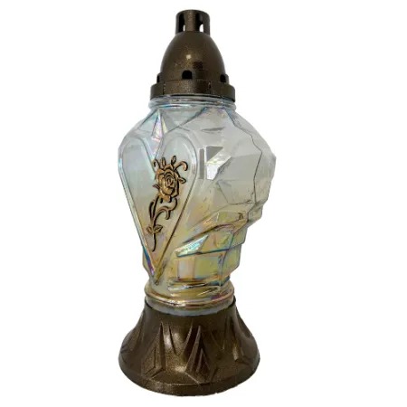 2046-znicz złote serce z różą 1 sztuka