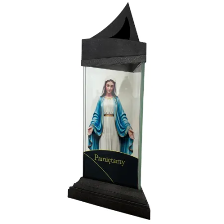 2173-kapliczka szklana z Maryją lewa strona 1 sztuka