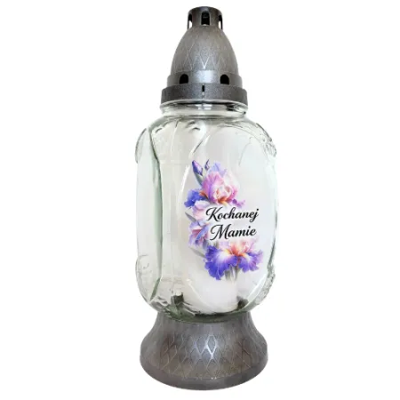 061-znicz srebrny z napisem Kochanej mamie prawa strona 1 sztuka