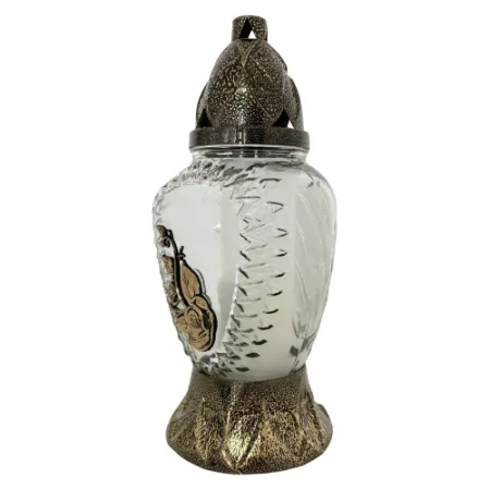 121-mały znicz złoty z różą lewy bok 1 sztuka