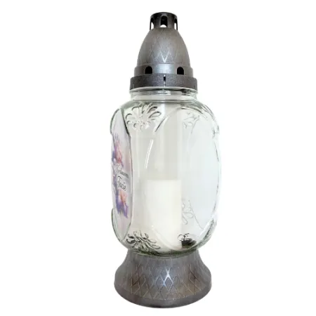 061-znicz srebrny z napisem Kochanemu tacie lewy bok 1 sztuka