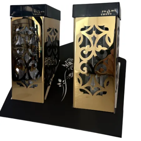 2377-znicz solarny podwójny złoty 1 sztuka