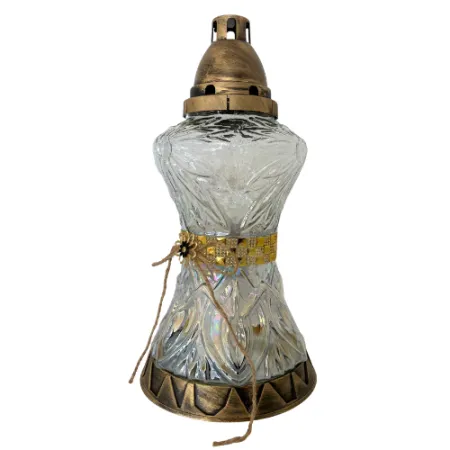 2291-znicz wysoki złoty ze sznurkiem lewy bok 1 sztuka