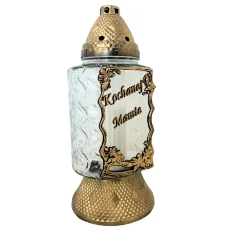 2328-znicz złoty z napisem Kochanej Mamie prawy bok 1 sztuka