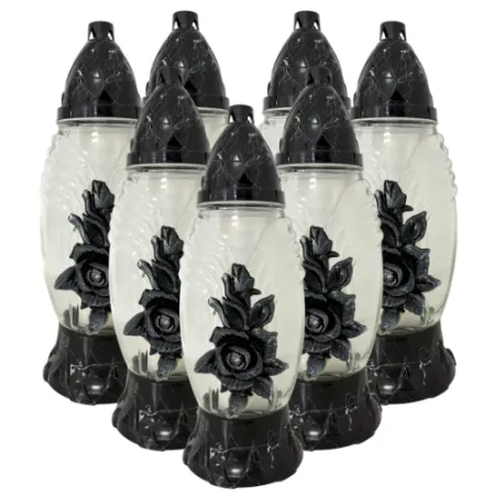 244-znicz z czarną różą opakowanie 1 sztuka