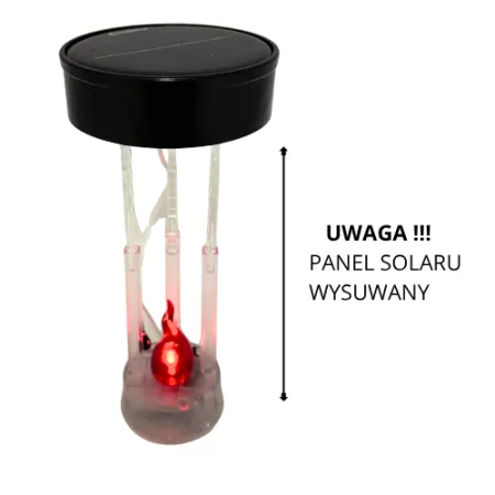 2366-panel solaru z czerwonym światełkem złoty wysunięty 1 sztuka