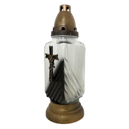 109-znicz złoty z krzyżem lewy bok 1 sztuka