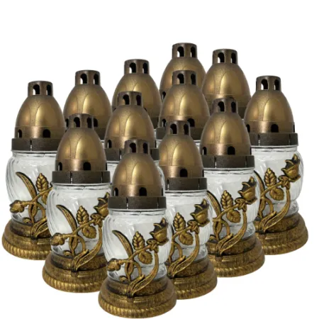 200-mały znicz kulka ze złotą różą opakowanie