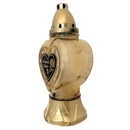 2319-znicz złote serce z napisem Kochanej mamie lewy bok 1 sztuka