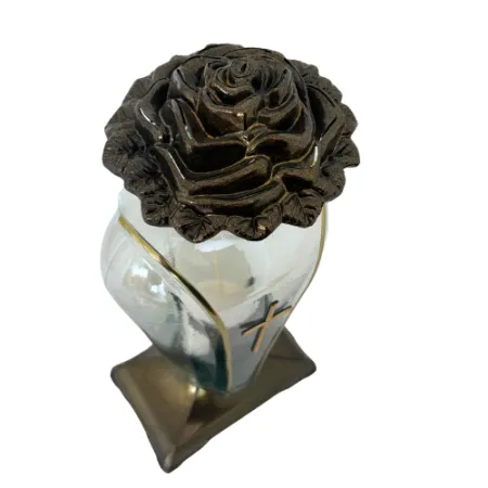 2025-znicz szklany ze złotym krzyżem 1 sztuka