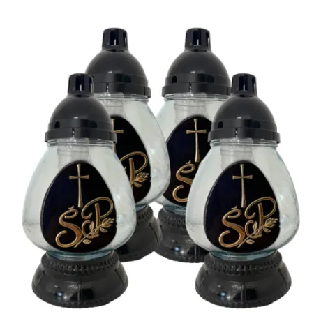 2047-znicz szklany z napisem i krzyżem opakowanie.