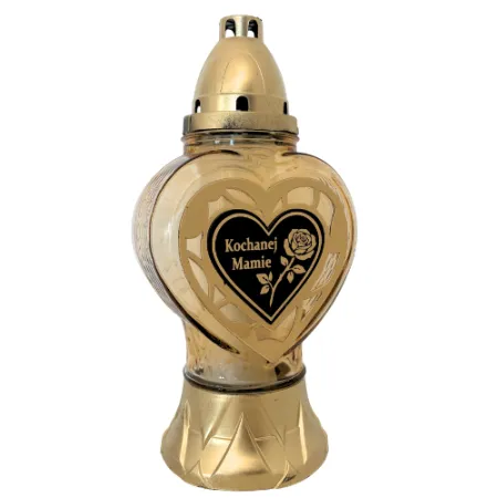 2319-znicz złote serce z napisem Kochanej mamie prawa strona 1 sztuka