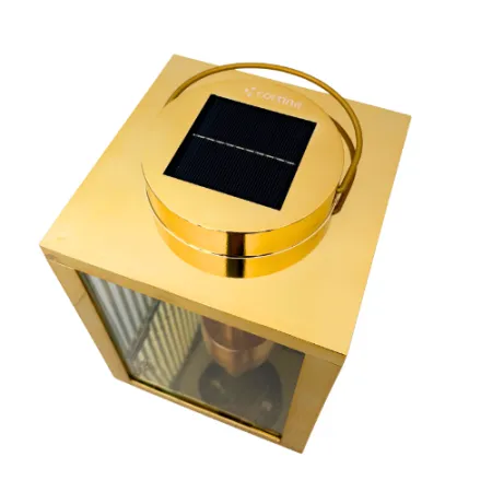 2369-znicz solarny kwadratowy złoty od góry 1 sztuka