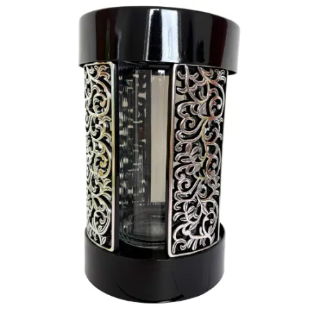 2353-znicz kapliczka czarno-srebrna 1 sztuka