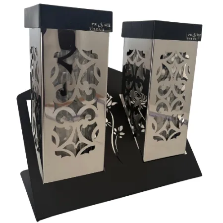 2377-znicz solarny podwójny srebrny 1 sztuka