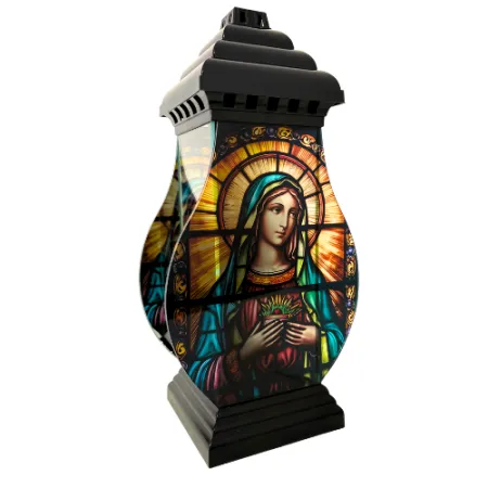 435-znicz kapliczka witraż z Maryją prawa strona